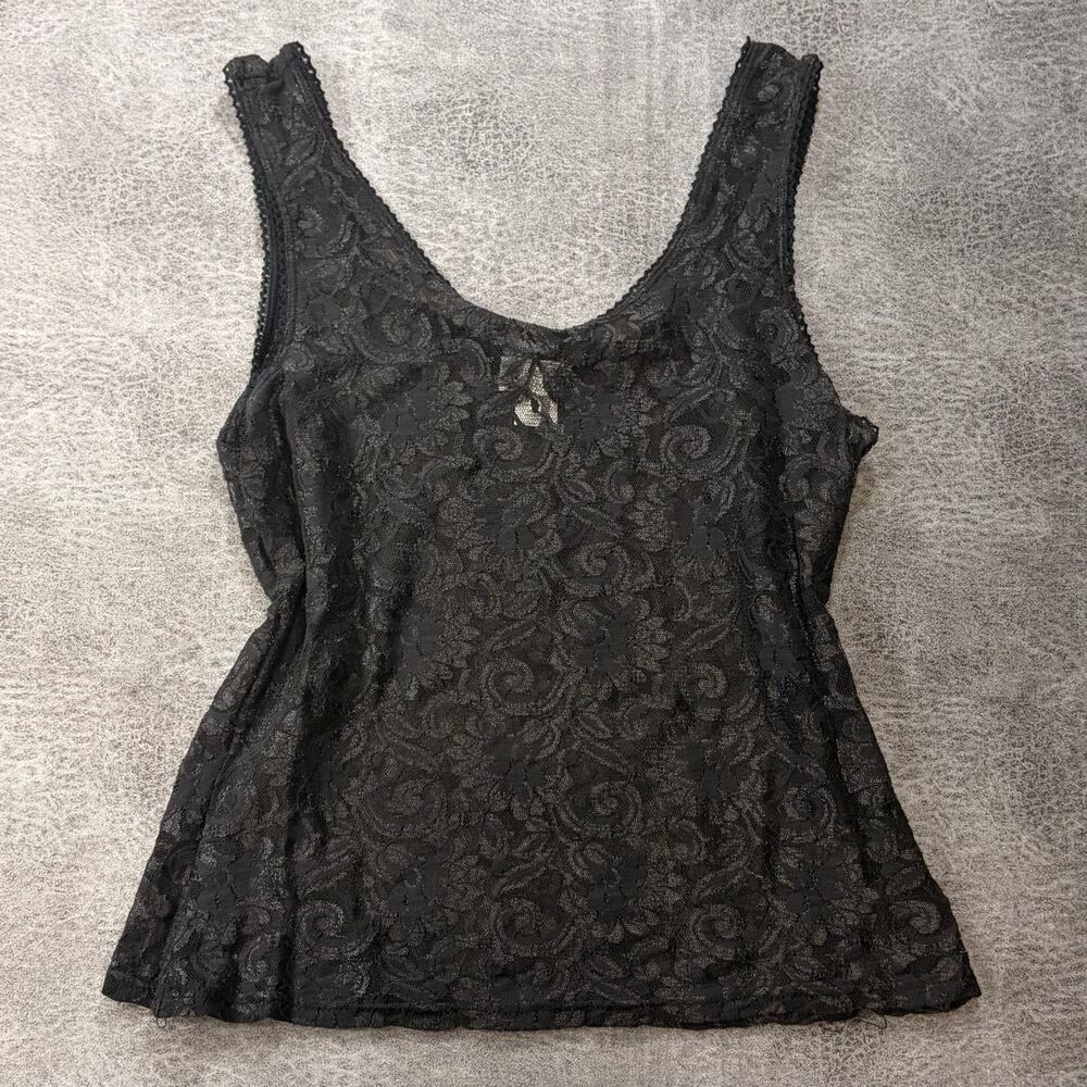 Vintage Black Lace Floral Tank Top